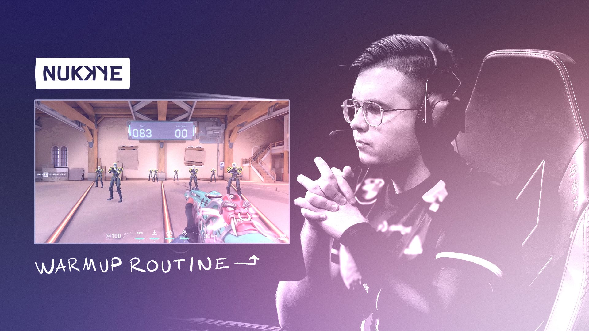 YouTube thumbnail design for Nukkye, a Valorant and Counter-Strike pro streamer.